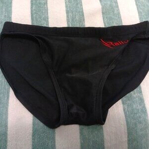 VINTAGE "RALLY" Black Swim Brief, SIZE 100, Best fits 34'-35" (pre-owned)